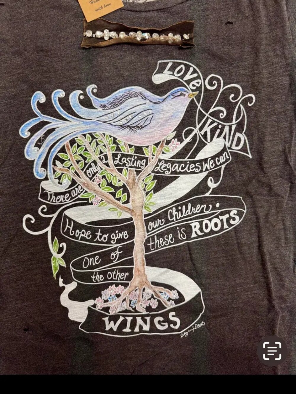 #1822 A Rare Bird Roots and Wings Distress Shirt